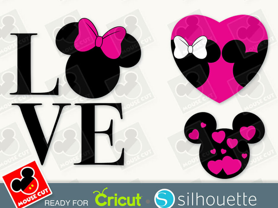 mouse love ears svg