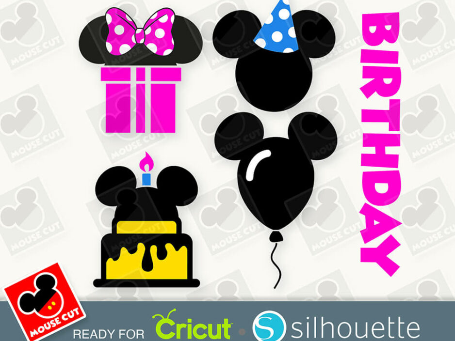 mouse birthday ears svg