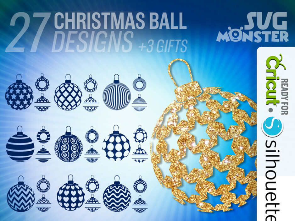 christmas balls svg cut