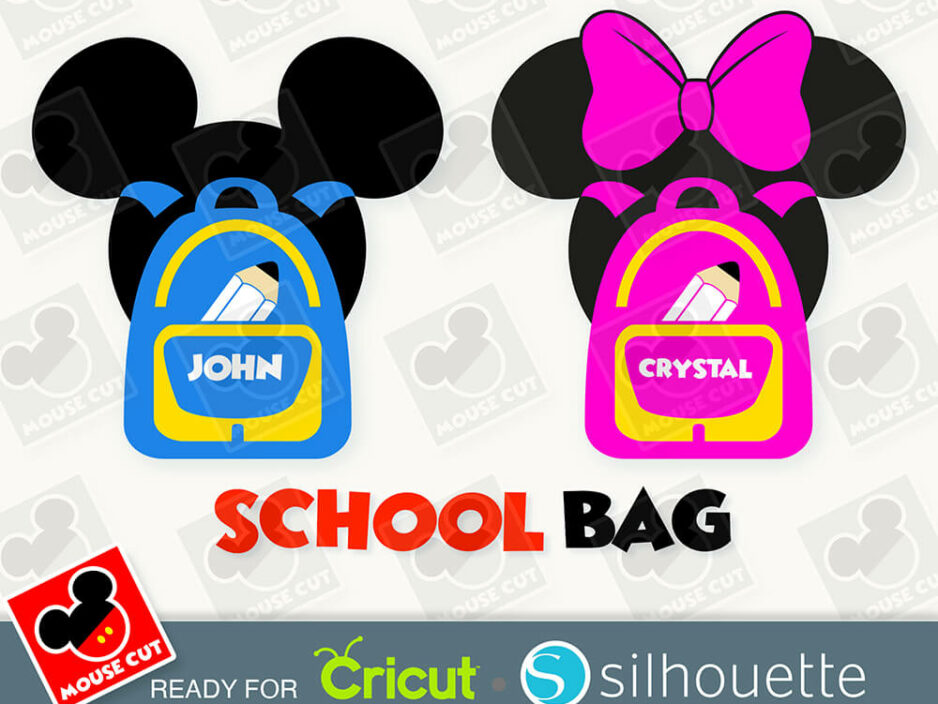 mouse schoolbag ears svg