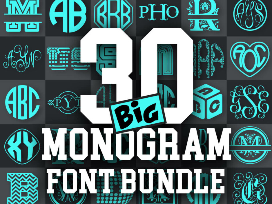 monogram font bundle svg