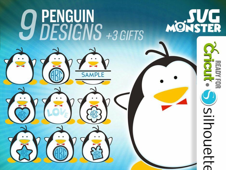 penguin svg cut files