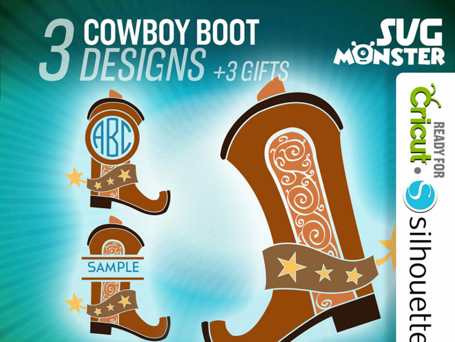 cow-boy boot svg cut