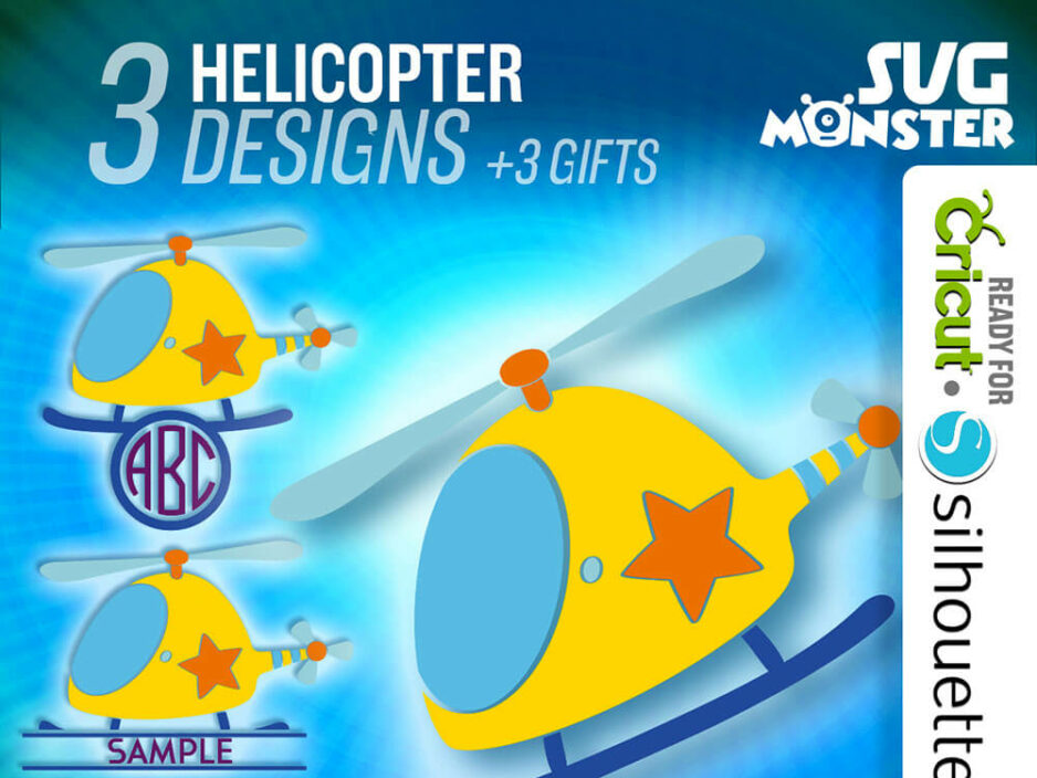 helicopter svg cut file
